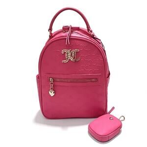 Juicy Couture All About That Bling Backpack Pink Embossed With Coin Purse